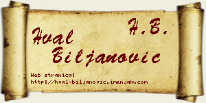 Hval Biljanović vizit kartica
